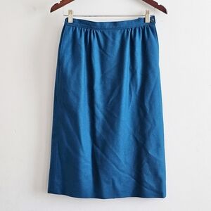 Vintage Pendleton Petite Wool Skirt Teal Blue Size 6 USA A-Line Classic